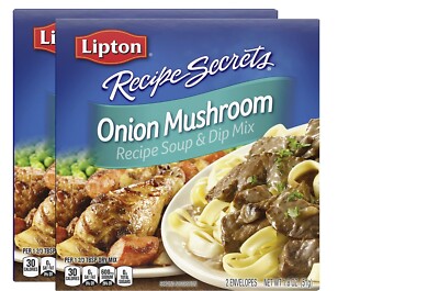 Lipton Soup and Dip Mix For a Delicious Meal Onion Mushroom 1.8 oz, Pack of 2