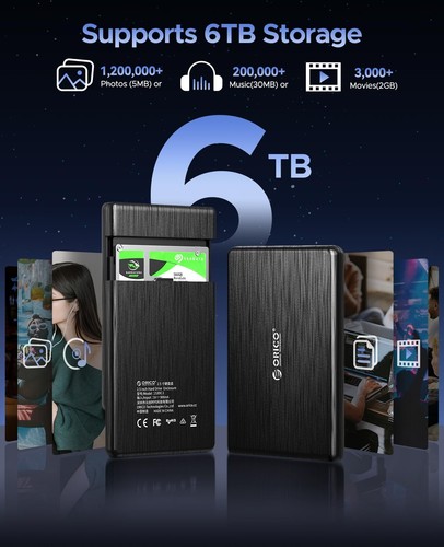 Boîtier Externe USB 3.0 Boitier Disque Dur 25" 7 mm et 95 mm HDD/SSD SATA III... - Photo 5/9