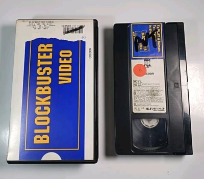 BLOCKBUSTER VIDEO VHS Clamshell RENTAL CASE & Cocoon Video Tape 1992 Vintage VTG
