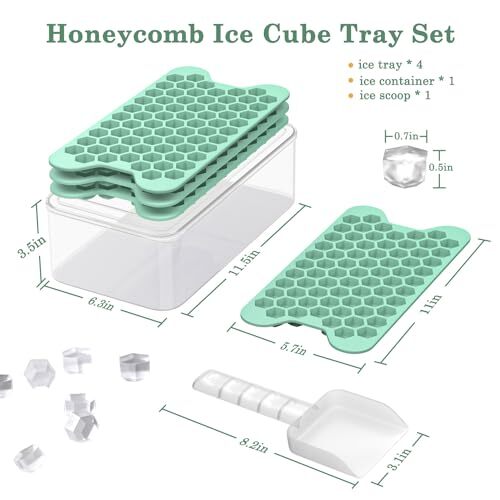 Small Ice Cube Tray for Freezer: FDDAI Easy Release Ice Cube Maker - Green - Bild 5 von 6