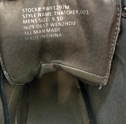 Herren RW Robert Wayne Thatcher schwarz Schnürstiefel Kampfstiefel mit doppeltem Reißverschluss Größe 9,5 - Bild 10 von 10
