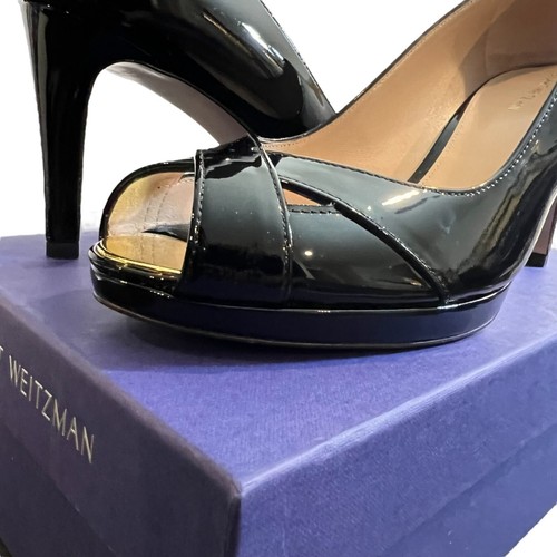 Stuart Weitzman nero vernice tacco a spillo NUOVO us taglia 10 - Foto 4 di 12