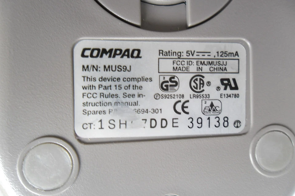 Compaq 2 Button PS/2 Mouse Model MUS9J - Image 3 of 4