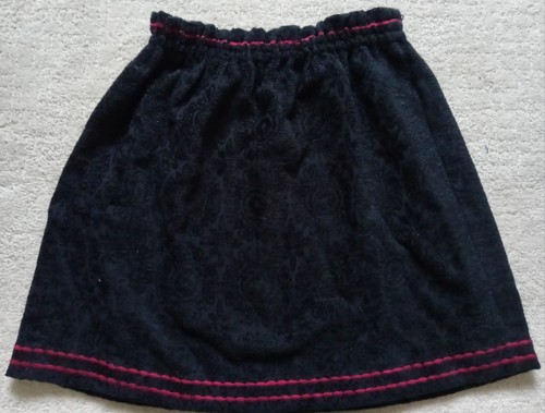 Zara Girls Black Jacquard Skirt Size 13/14 Elastic Waist - Picture 2 of 9