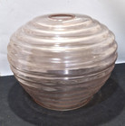 retro 9" Pinkish Glass Light Shade ribbed beehive No Chips Or Cracks
