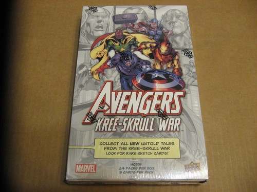 2011 UD Marvel Avengers Kree Skrull War Box 24 Packs Cards Sealed Sketch Story +