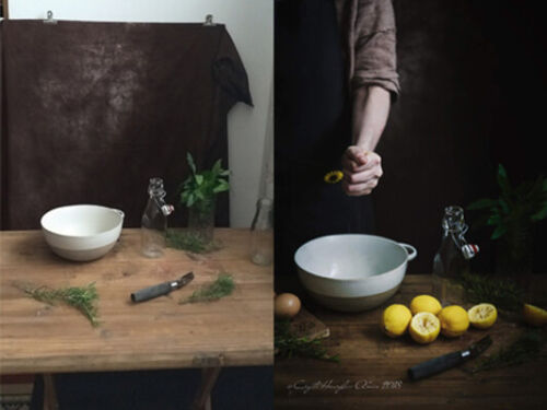 Tintura Arte Colore Scuro Fotografia Sfondo Panno per Cibo Cuocere Shoot - Foto 13 di 21