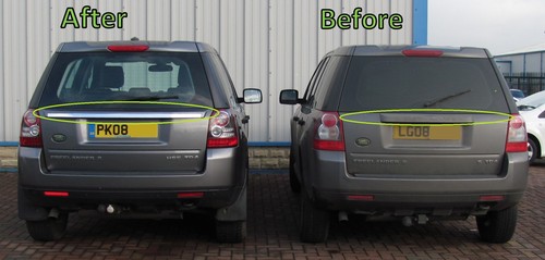 Borde de puerta trasera Facelift negro brillante para Land Rover Freelander 2 LR2 tira de arranque - Imagen 5 de 9