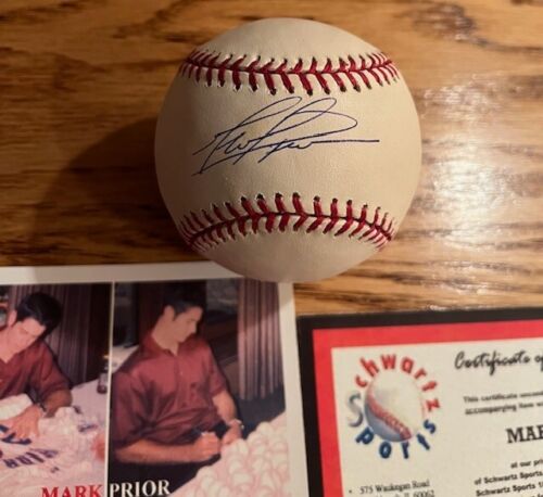 MARK PRIOR Autographed Signed RAWLINGS OML Baseball SCHWARTZ COA/HOLO - Picture 2 of 3