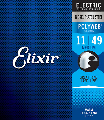 Elixir  12100 Electric Strings POLYWEB  Coating, Medium (.011-.049)