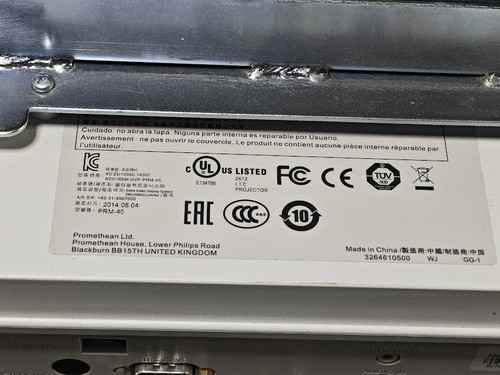 Promethean Projector PRM-45 - Untested, For Parts, No Accessories - Zdjęcie 7 z 12