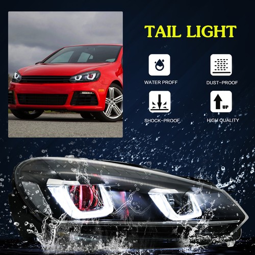 Für 2008–13 VW Golf 6 MK6 LED-Scheinwerfer Dämonen-Kopflampen sequentielles Paar - Bild 3 von 7