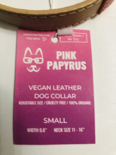 Collar de perro de cuero vegano rosa papiro LoLa 100 % orgánico ajustable talla pequeña - Imagen 5 de 8