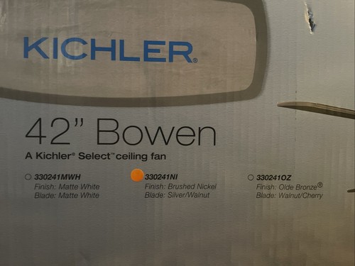 KICHLER 330241NI Lucian II 42" Indoor Brushed Nickel Downrod Mount Ceiling Fan - Picture 2 of 3