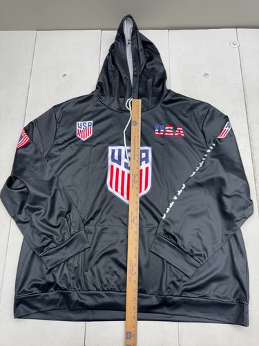 Shein Black Team USA Printed Long Sleeve Pullover Hoodie Mens Size 5XL - Picture 4 of 5