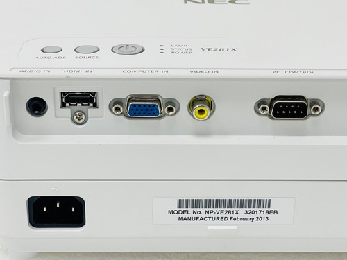 USED - NEC NP-VE281X XGA Conference Room Desktop DLP - Lamp Hours 348H & Remote - Photo 9/14
