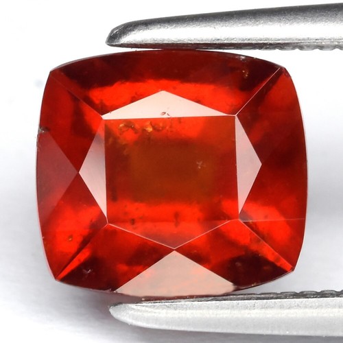 💎 1.69ct 6.8x6.2mm Cushion Natural Orange Hessonite Garnet - Tanzania Gem
