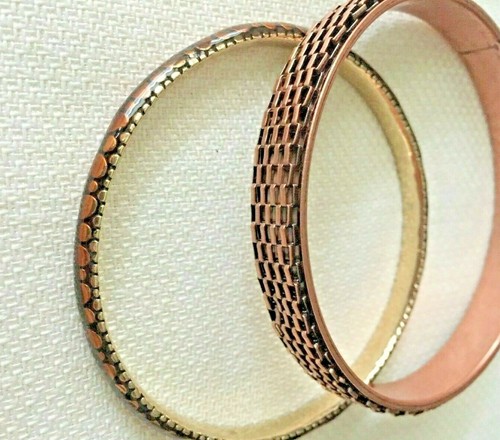 Juego de 4 brazaletes + pendientes marrón facetado tono cobre - nuevo - Imagen 2 de 3