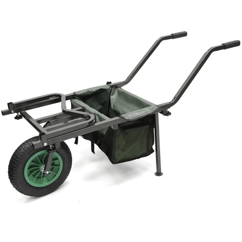 Carp Fishing Barrow Big Wheel & Steel Adjustable Body Built In Tackle Bag Area - Picture 8 of 12