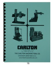 Carlton Radial Arm Drill Model 3A,  4' arm 15" Column Parts Manual *16