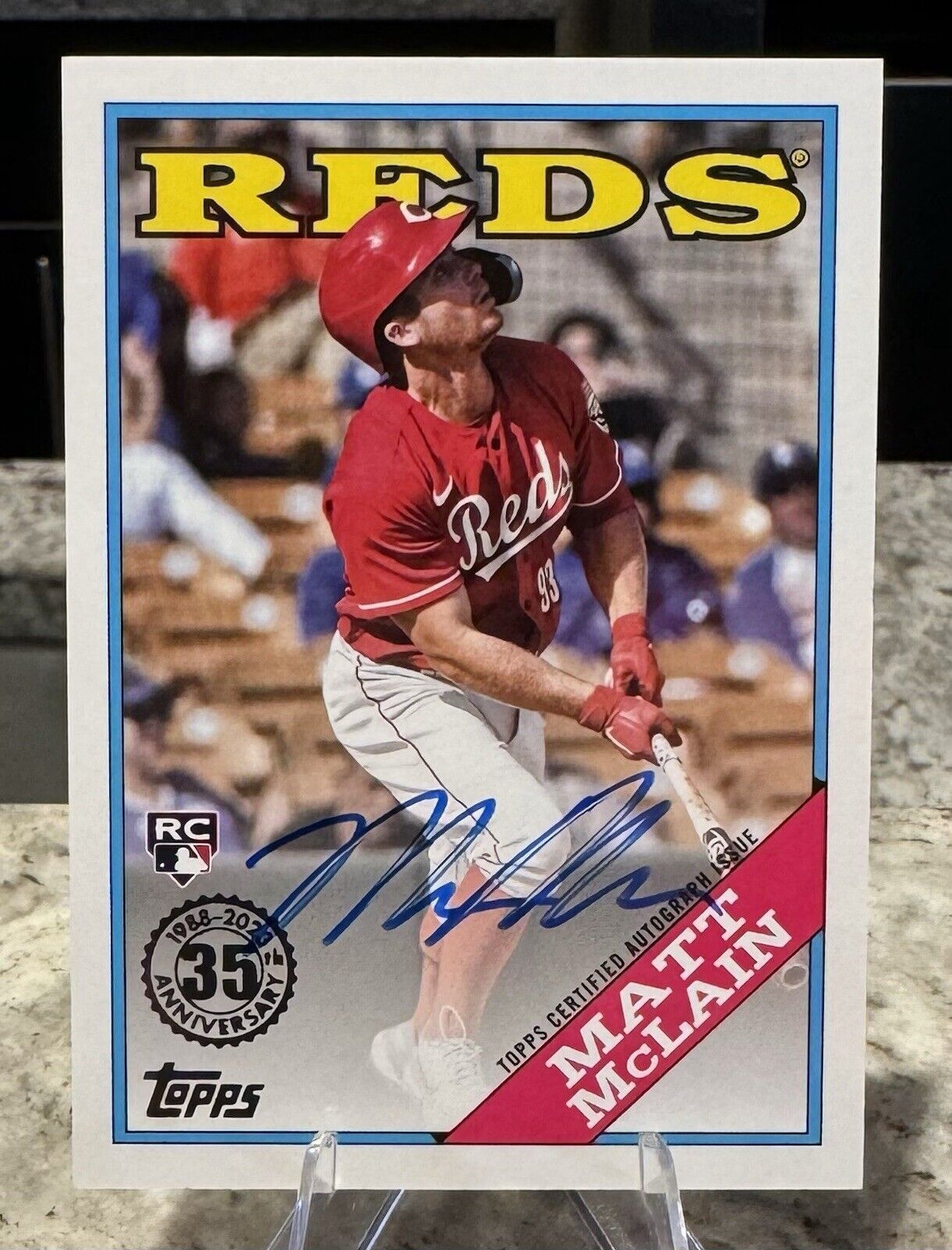 2023 Topps Update- Matt McLain Rookie Auto 1988 Throwback #88BA-MM Reds