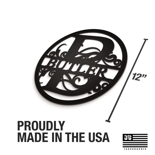 Personalized Circle Monogrammed Family Name Sign Aluminum Metal Art Wall Decor - Picture 37 of 343