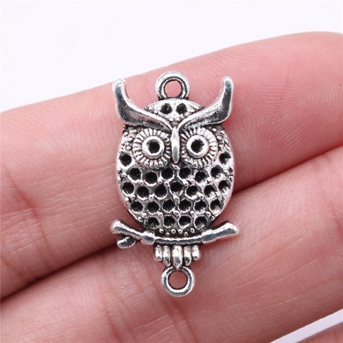 50 Pcs Tibetan Silver Owl Connectors 26x15MM Diy Jewelry Making L15833 - Picture 2 of 3