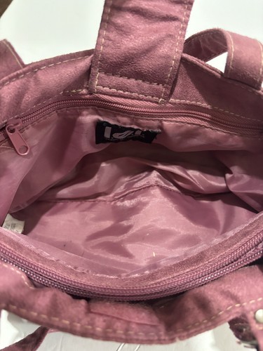 l. e. i. Y2K Pink Suede With Zip Pockets Hand Bag - Picture 8 of 14