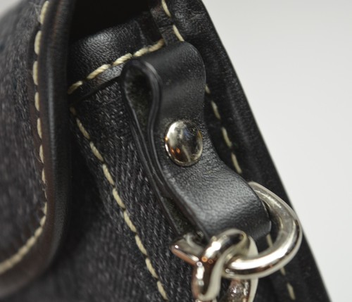 DOONEY AND BOURKE Signature Logo Canvas and Leather Flap Wristlet Black - Picture 10 of 16