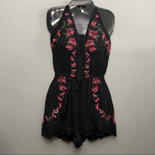 American Eagle schwarzer Neckholder Overall mit Rosen - Bild 6 von 11