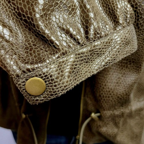 Ruby Rd Brown Faux Alligator Snake Animal Print Peplum Jacket Women's sz 16W - Picture 10 of 15
