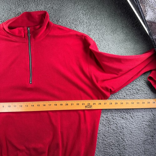 Pullover de golf SDI para hombre 2XL vintage Portland Course rojo 1/4 cremallera parche Dadcore de colección - Imagen 4 de 12