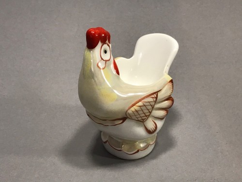 Old Soviet Porcelain Egg Stand Figurine Cockerel Arable land Statuette. - Picture 3 of 12