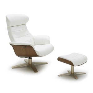 Contemporary White Preium Italian Leather Lounge Chair W Contemporary White Preium Italian Leather Lounge Chair W