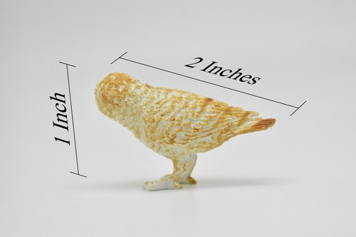 Barn Owl, Very Nice Plastic Reproduction Hand Painted Toy   2"    F1354 B9 - Picture 3 of 7
