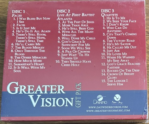 Greater Vision * 3 CD Set * SEALED/New * Faces, Live @ 1st Bapt ATL & Quartets - Foto 2 di 2