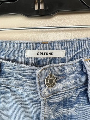 GRLFRND Distressed Karolina Jeans Size 26 High Rise Light Wash Button Fly Skinny - Picture 8 of 12