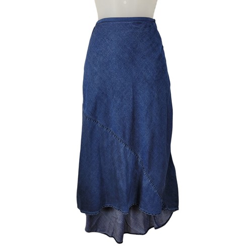 Nic+Zoe Chambray Denim Blue Midi Long Skirt Size 6 100% Lyocell Modest Jean - Picture 2 of 9