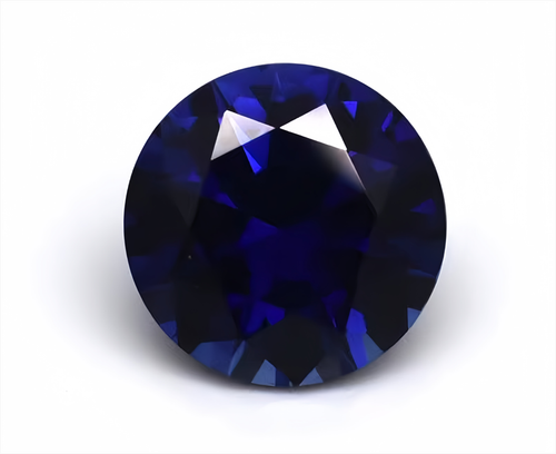 TOP QUALITY ROUND CUT ROYAL BLUE SAPPHIRE LAB CREATED AAAA+ LOOSE GEMSTONE 1pcs - Picture 2 of 6