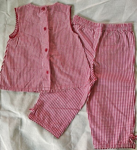 Copper Key Girl's Size 5/6 Red Gingham Lady Bug Outfit Top And Pants 100% Cotton - Picture 2 of 5