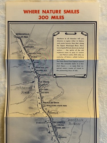 Burlington’s Twin Zephyrs Featuring Vista-Dome Cars Travel Brochure Scenic Route - Picture 5 of 6