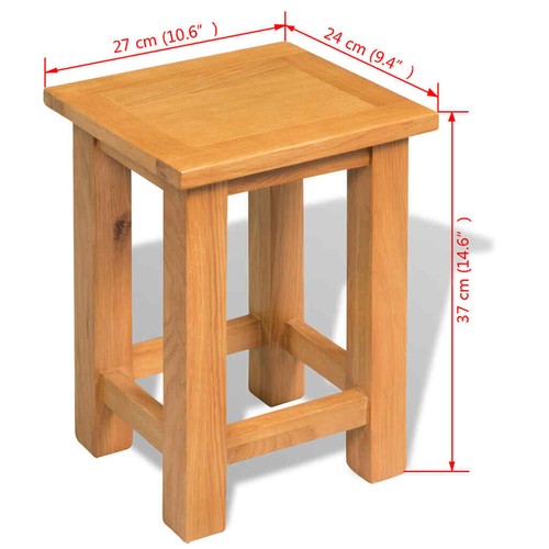 End Table Solid Oak Wood 10.6"x9.4"x14.6" vidaXL - Picture 5 of 5