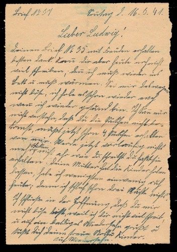 GERMANY - 1941 WWII Feldpost Cover "Wurzburg - Heidiwigsfeld" - Picture 3 of 3