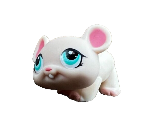 Hasbro Littlest Pet Shop #1412 Mouse Pale Light Pink Aqua Blue Dot Eyes LPS - Picture 3 of 7