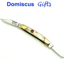 5 3/4" New! ELK RIDGE 2 Blade White PEARL Handle POCKET KNIFE Folding Knives