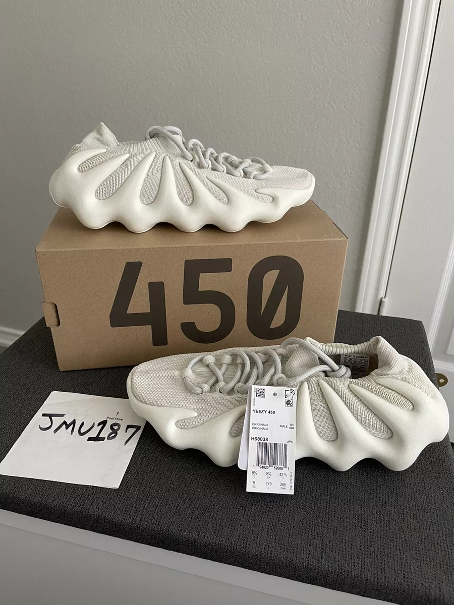 DS Adidas Yeezy 450 CLOUD WHITE sz9 new OG Box air supreme boost kanye aj