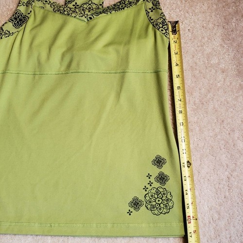 Tek Gear Paisley Racerback Workout Tank Lime Green & Black Activewear Running - Picture 7 of 9