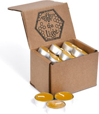 Pure Beeswax Tealights - Unscented Smokeless Clean Burning Non-Toxic Tea Light