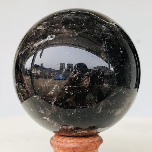 467g Natural Black Smokey Quartz Crystal Sphere Mineral Specimen Healing S493 - Picture 4 of 15