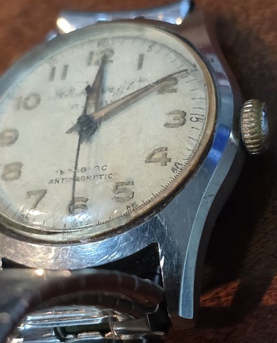 H. Moser & Cie Waterproof Mechanical Wind Military Style Watch Works 17 Jewels - Picture 5 of 19